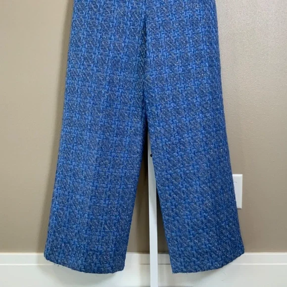 Anthropologie Textured Blue Strapless Jumpsuit - Picture 8 of 16